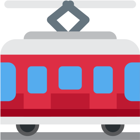 Tram, Car, Road, Train, Railway, Emoj, Symbol Icon - Emoji Tramway (512x512)