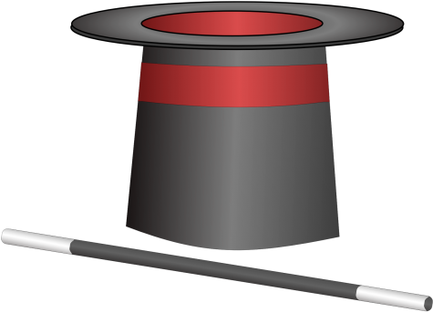 Magician Hat With Wand Png Transparent Image - Png Magician Cap (850x633)