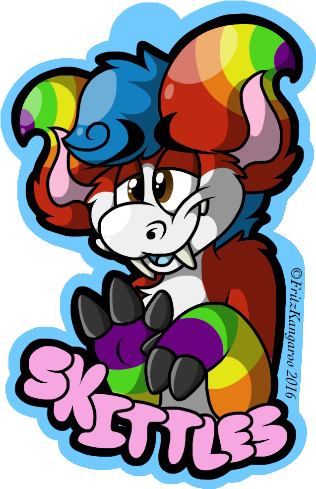Skittles Bust Badge By Fritzkangaroo - Cartoon (768x1024)