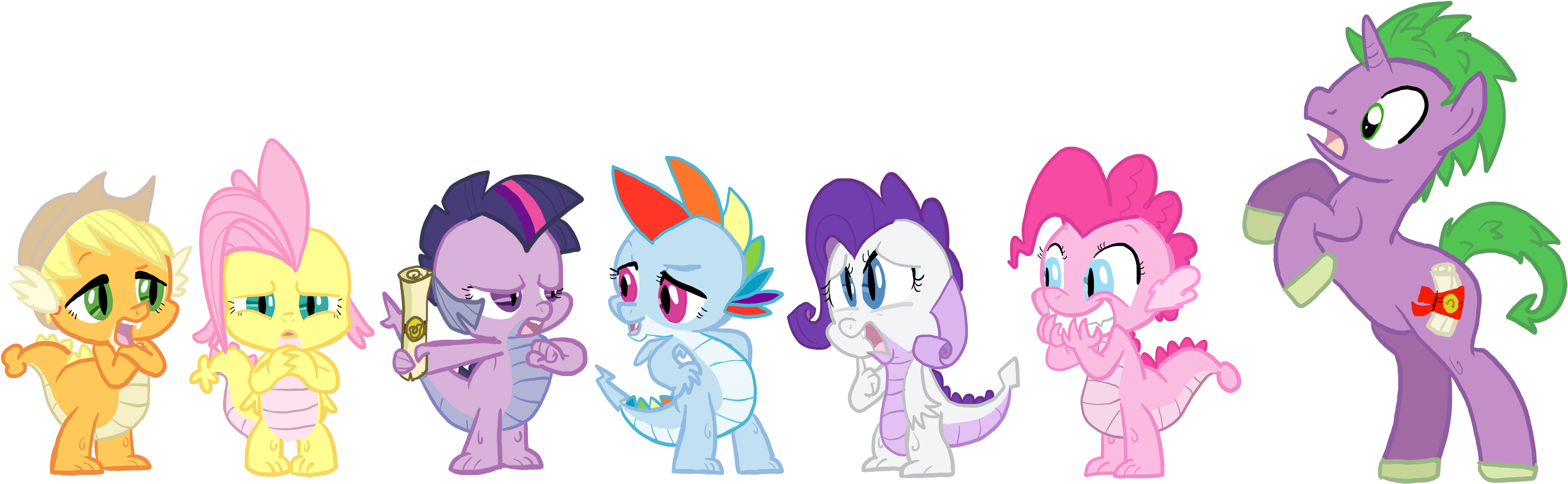 My Little Pony Friendship Is Magic Filly Version - Mlp Base 2 Friends (3323x1000)