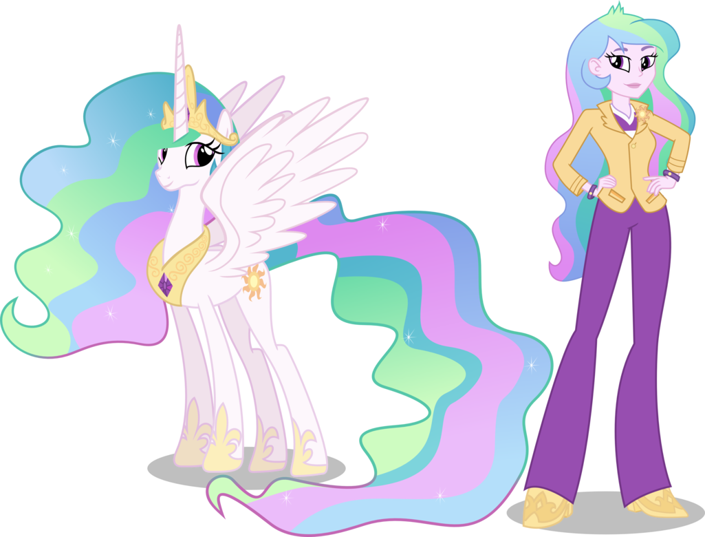 Princess Celestia And Principal Celestia By Vector-brony - Equestria Girls Princesa Celestia (1025x780)