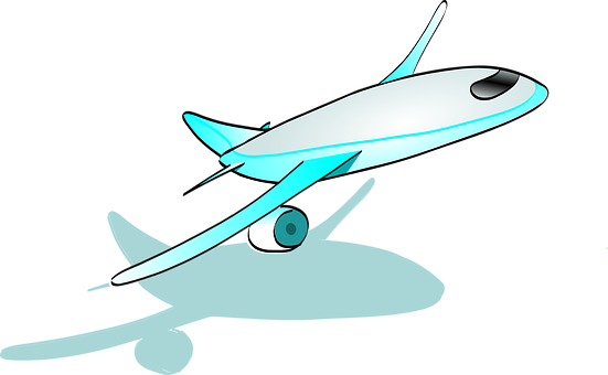 Airplane Flight Transportation Airport Air - Cartoon Plane Taking Off (551x340)