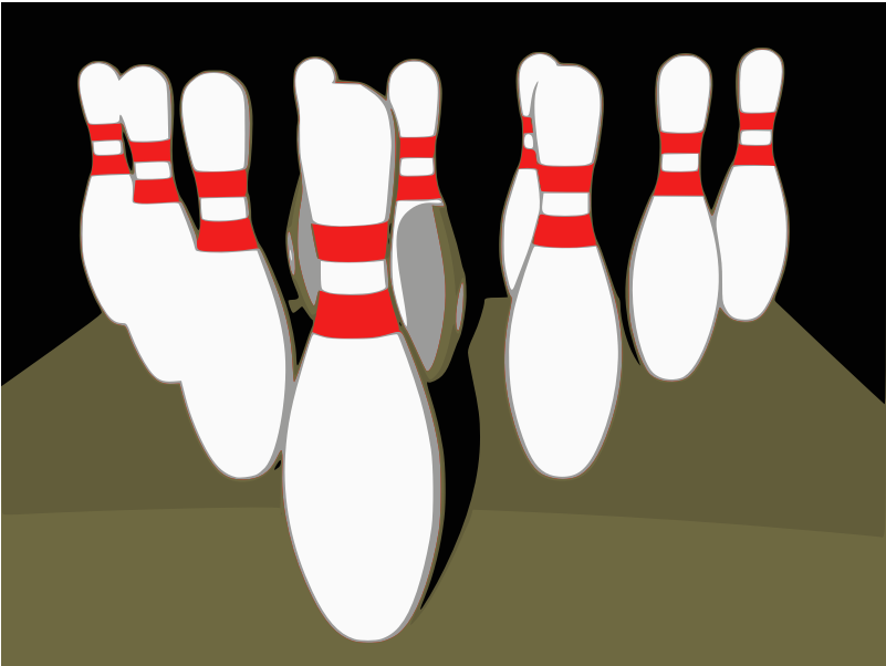 Clipart - Bowling Tenpins - Ten Pin Bowling Shower Curtain (800x800)
