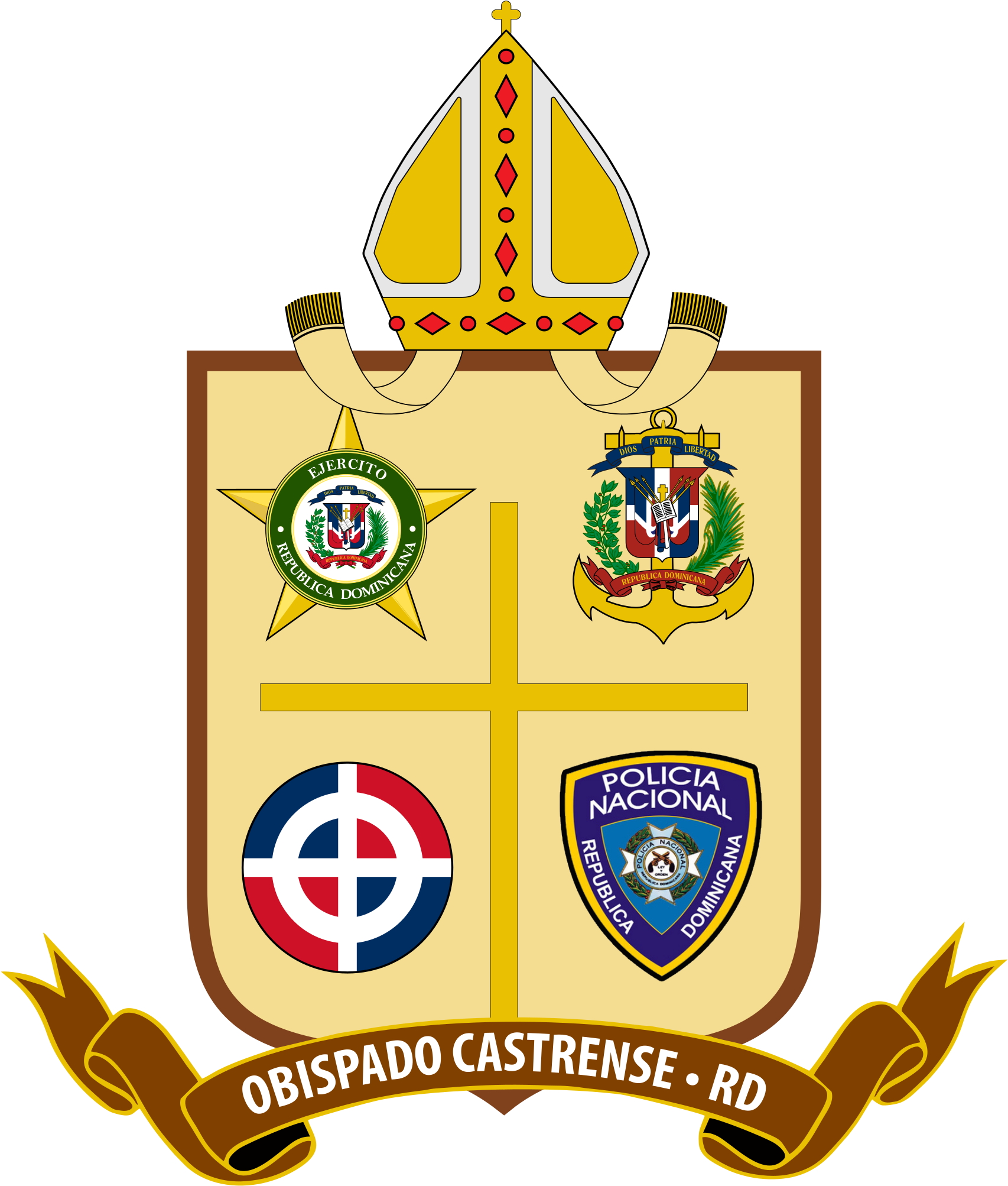 Escudo Obispado Castrense Rd - Armed Forces Of The Dominican Republic (2000x2132)