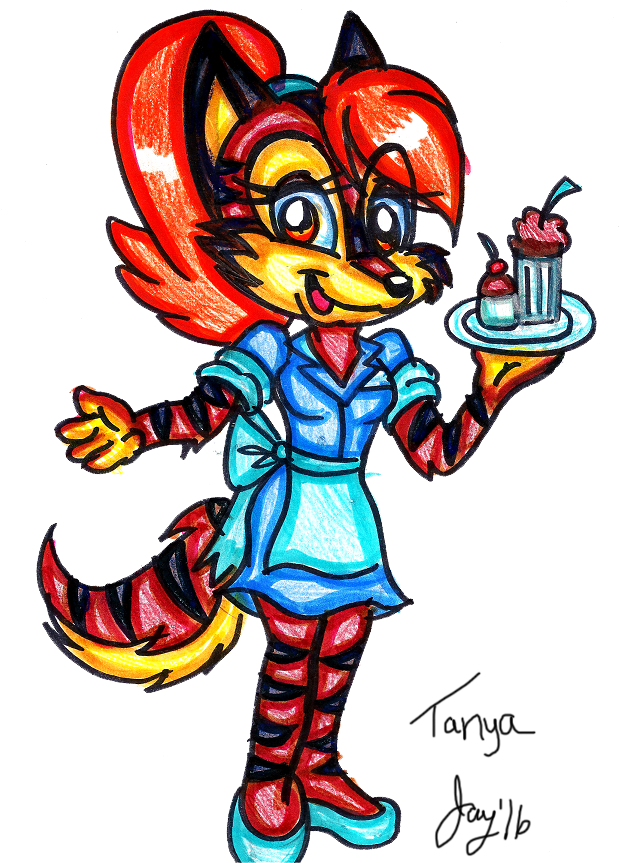 Tanya The Tigerdog By Jayfoxfire - Cartoon (620x897)