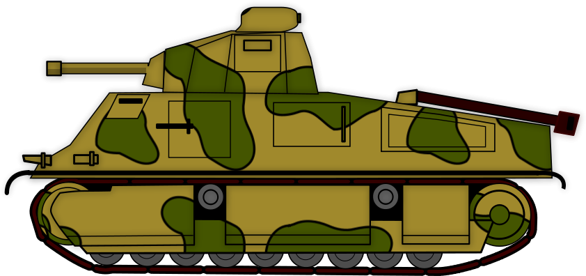 Somua S35 - Army Tank Clipart (900x479)