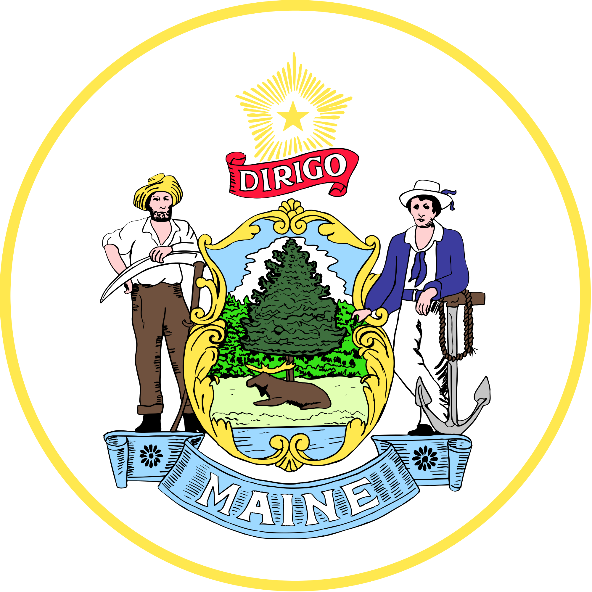 Seal Of Maine Svg - Great Seal Of Maine (2000x2000)