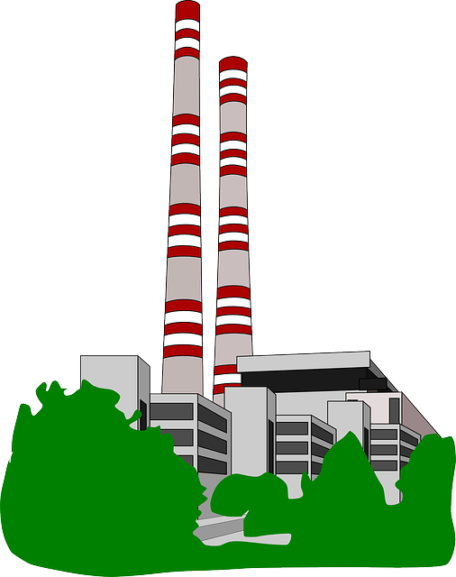 Building Industry, Chimney, Manufacturing, Building - Power Station Clipart (506x640)