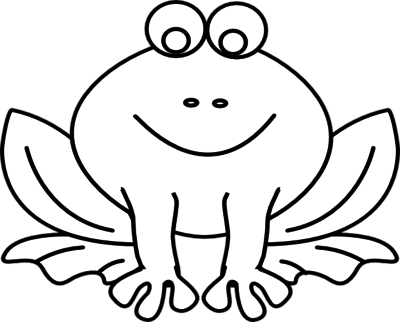 Coloring Trend Thumbnail Size Frog Clip Art Outline - Black And White Frog Outline (400x322)
