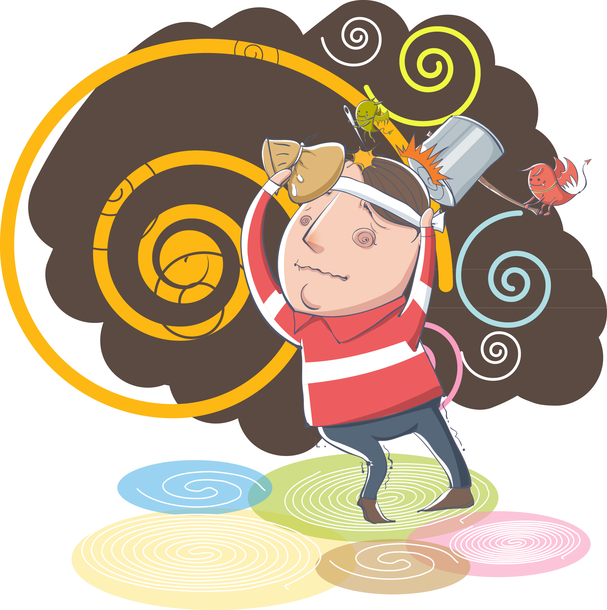 Dizziness Headache Fever Illustration - Dizziness Headache Fever Illustration (2032x2044)