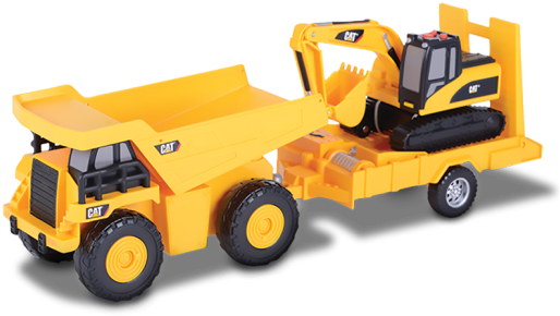 Cat Truck 'n Trailer - Dump Truck & Excavator (650x436)