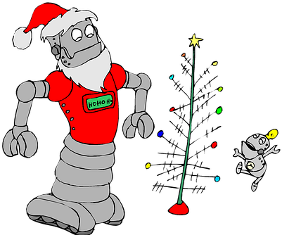 Christmas, Robot, Cute, Santa - Robotics (411x340)