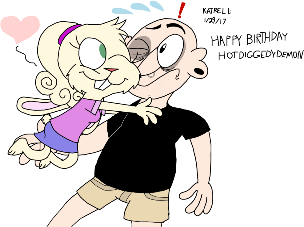 Happy Birthday Hotdiggedydemon By Bloodstainthecaninex - Cartoon (1078x741)