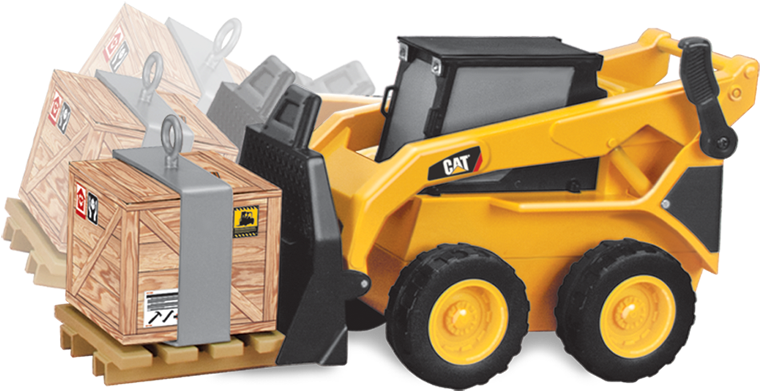 Massive Machine™ Truck And Trailer - Cat Massive Machine 23inch Crane With Skid Steer (1002x672)
