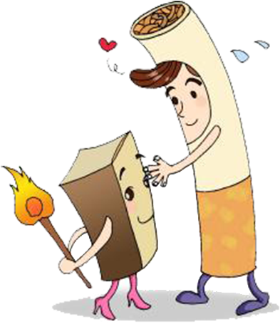 Cigarette Match Smoke Cartoon Tobacco - Cartoon Tobacco (500x532)