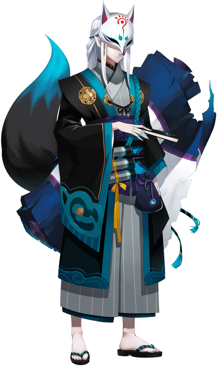 左から胡蝶の精 、妖狐(cv - 島﨑信長さん)、赤舌(cv - 森久保祥太郎さん)、黒無常(cv - - Onmyoji Game Character Name (803x1303)