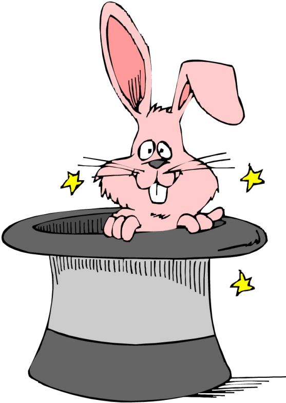 Pink Cartoon Rabbit In Hat - Rabbit Out Of A Hat (575x810)