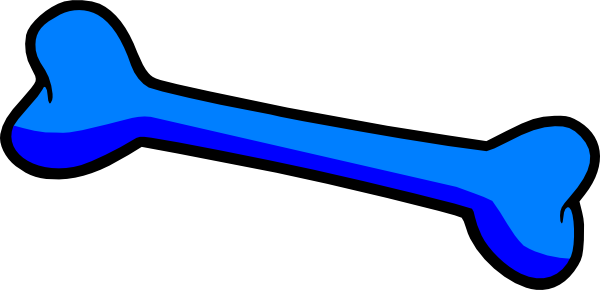 Blue Dog Bone Clip Art - Blue Dog Bone Clip Art (600x290)