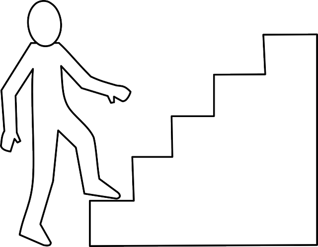 Stairs, Climb, Up, Man - Treppe Clipart (640x498)