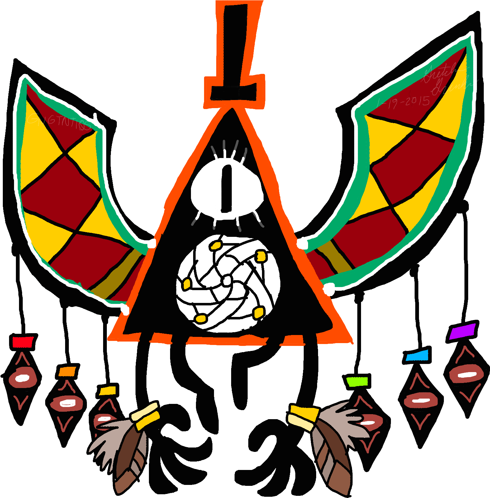 Dream Catcher Bill Cipher By Gngtnt105 Dream Catcher - Bill Cipher And Dream Catchers (1600x1600)