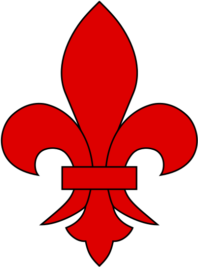 Brilliant Red Fleur De Lis - Fleur De Lis Clip Art (2000x2828)