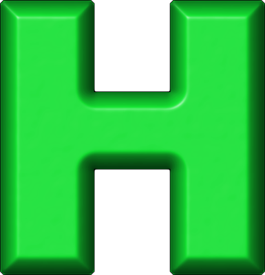 Etc > Presentations Etc Home > Alphabets > Refrigerator - Letter H In Green (385x400)