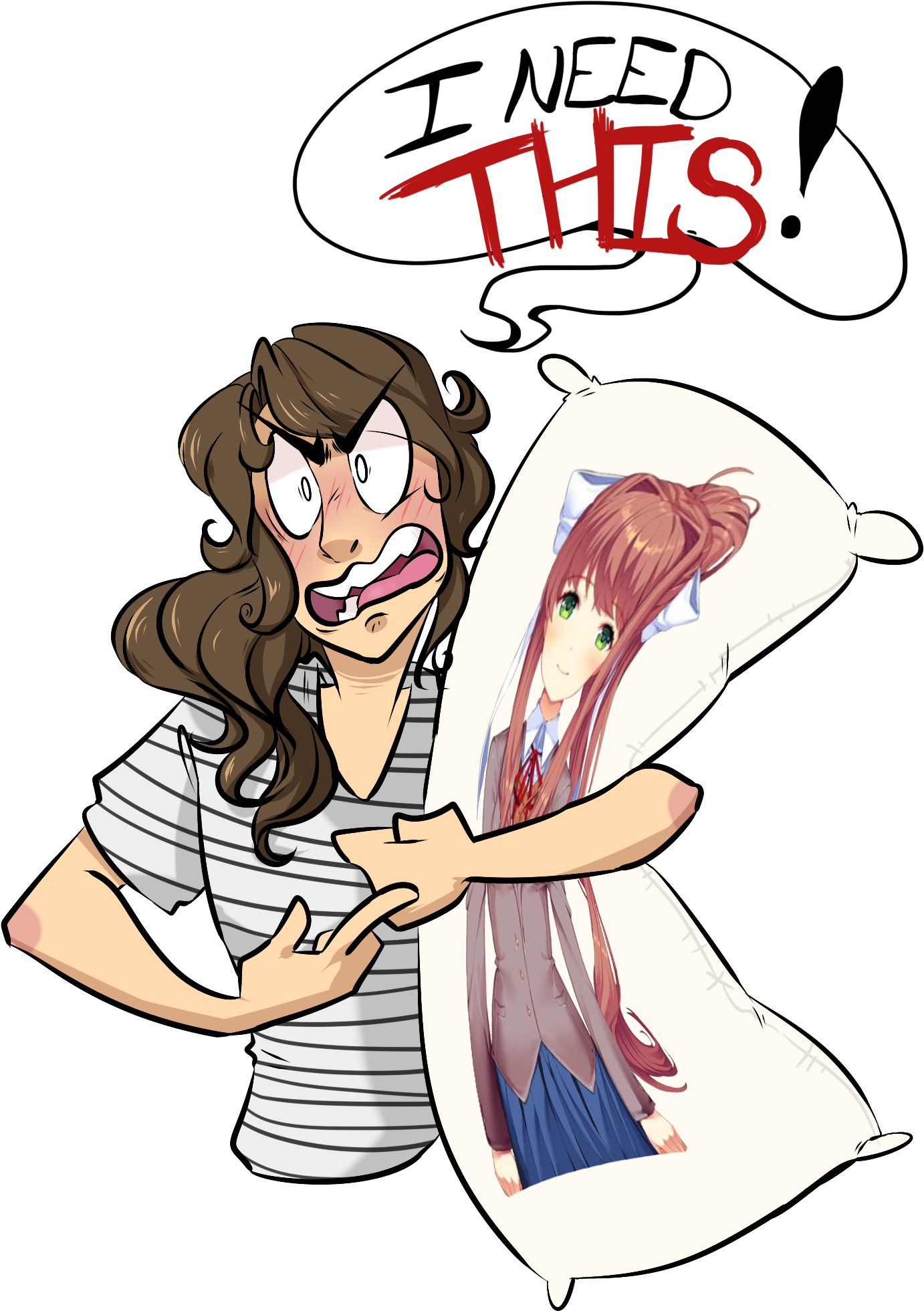 He Needs That Monika Body Pillow By Shifted-anubis - Monika Body Pillow Doki Doki (1512x2016)