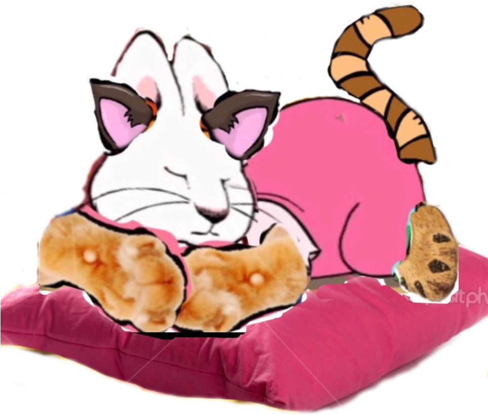 Cat Ruby Sleeping On Her Pillow Vector By Sloanvandoren - Cartoon (963x829)