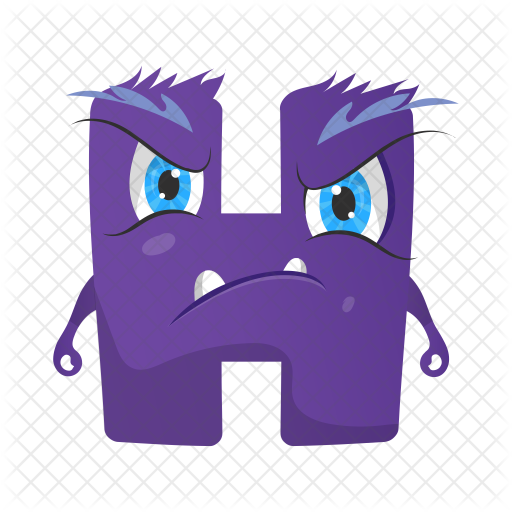 Letter H Monster Icon - Alphabet (512x512)