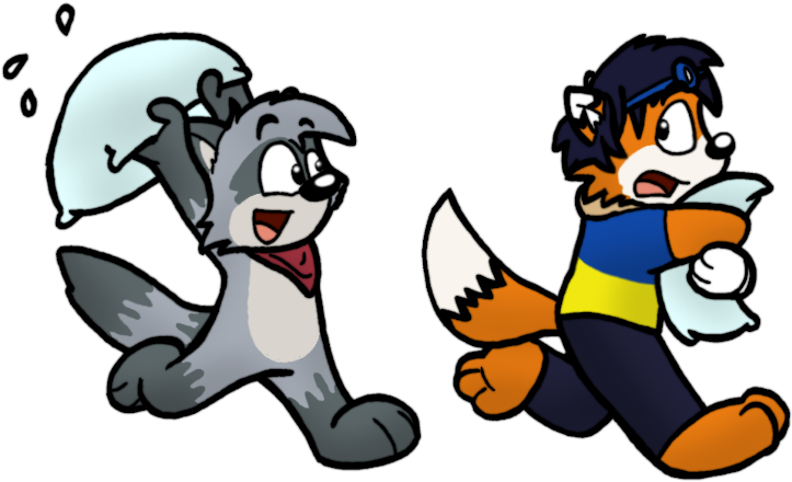 Pillow Fight By Cartcoon - Pillow Fight (825x546)