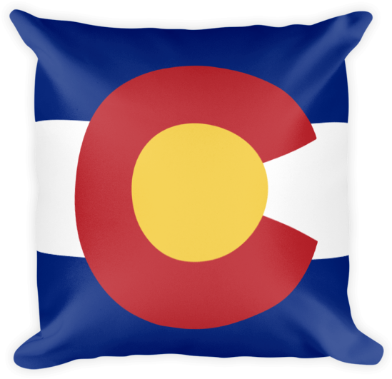 Colorado Flag Square Pillow - Pillow (600x600)