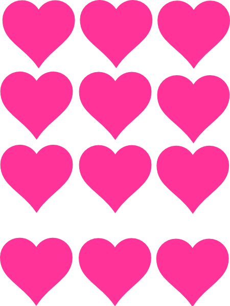 Pink Hearts Clip Art - Pink Hearts Clipart (450x598)