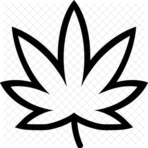 Cannabis Icon - Weed Leaf Outline Png (512x512)