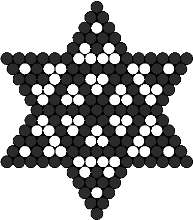 Black Snowflake Perler Bead Pattern / Bead Sprite - Jewish 4th Of July (398x451)