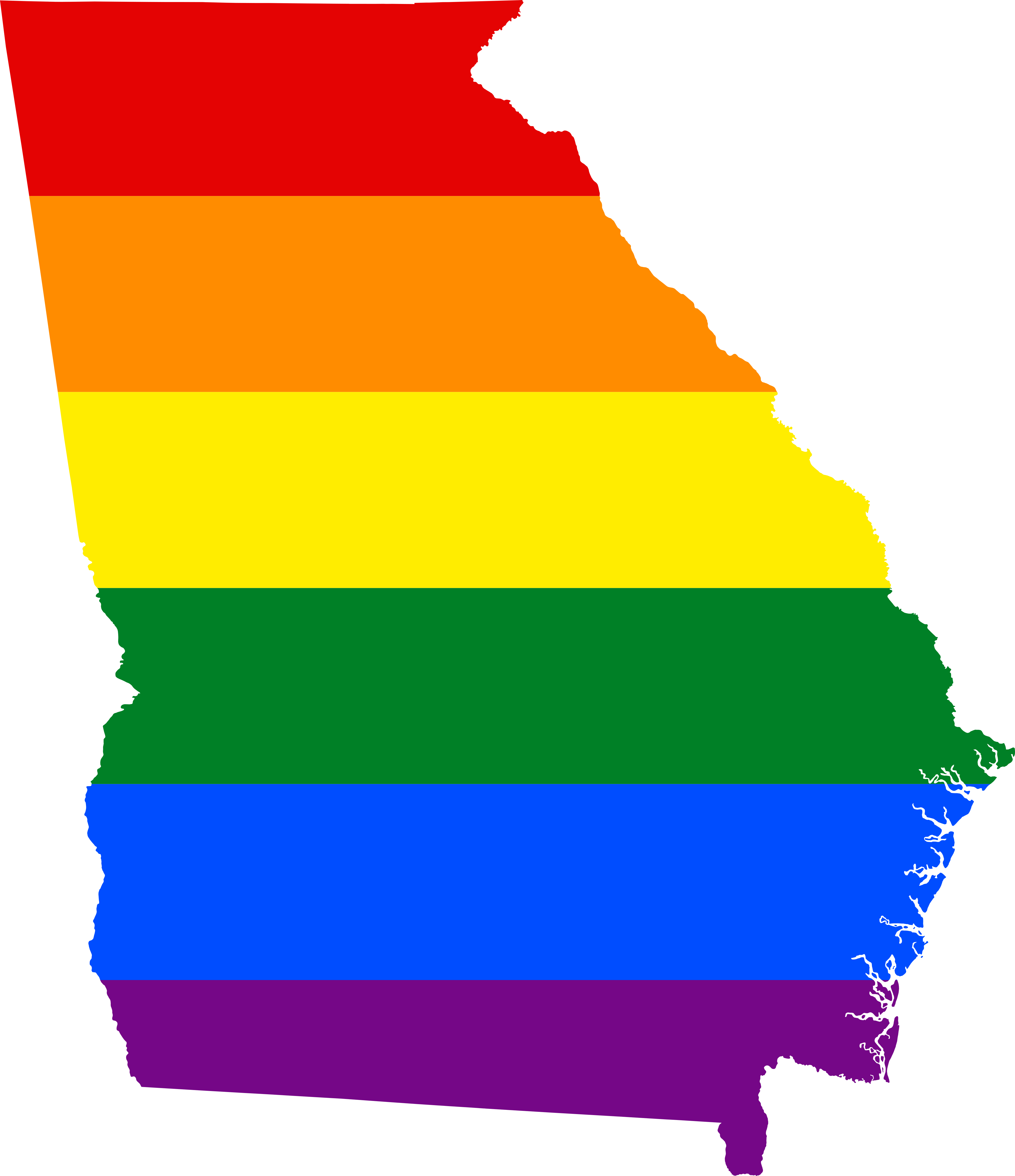 Lgbt Flag Map Of Georgia - History Of Georgia State Flags (4096x4747)