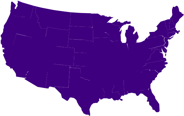 Purple Usa Map Clip Art At Clker Com Vector Clip Art - Parties And Elections In America: The Electoral Process (600x381)