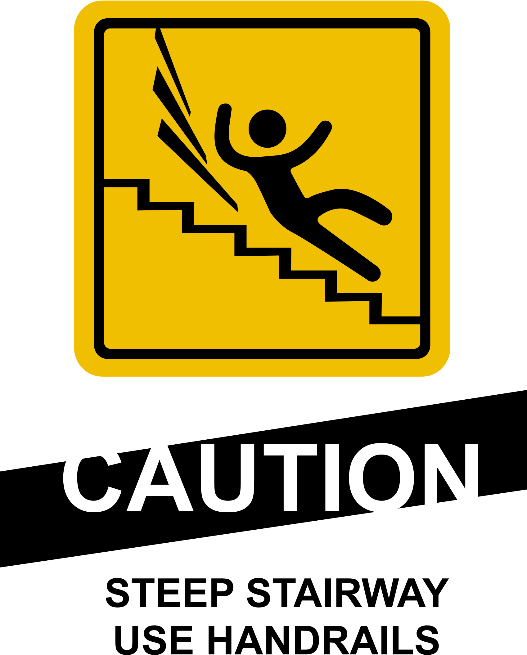 Caution Steep Stairs - Caution Stairs Sign (1697x2400)