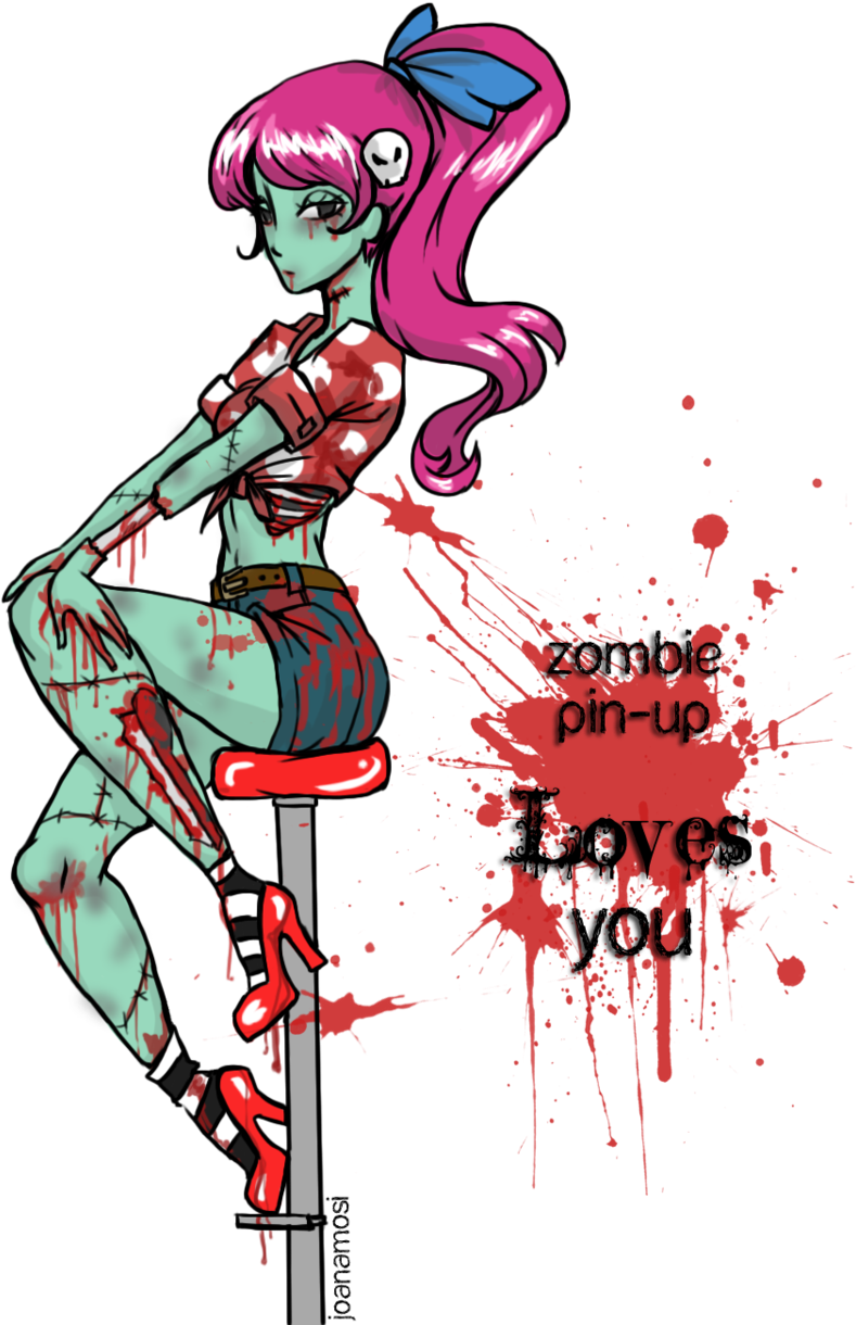 Zombie Pin Up Loves You (900x1219)