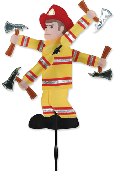 Fireman Spinner - 20" - Premier Windgarden 28 In. Fireman Whirligig (728x728)
