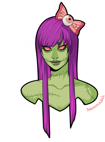 Cute Zombie - Creepy Zombie Girl Cartoon (500x500)