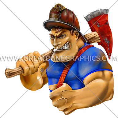Firefighter Cartoon Tough Guy - Firefighter Tough Cartoons (385x385)