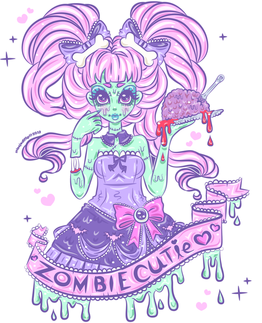 Zombie Cutie By Missjediflip Zombie Cutie By Missjediflip - Pastel Goth Art (900x1115)