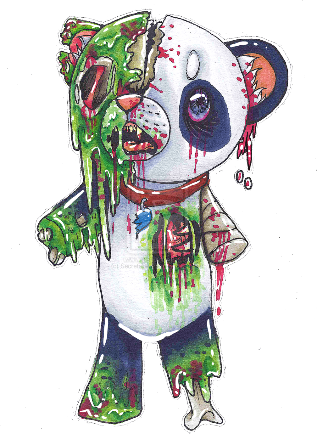 Zombie Art - Zombie Pandas (1024x1448)