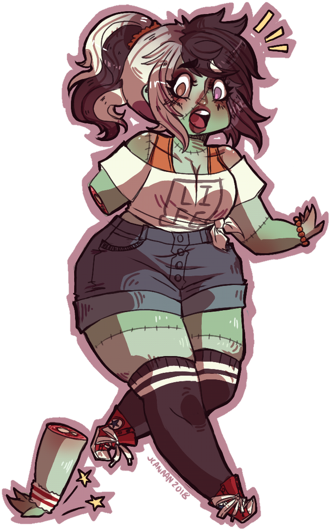 I Just Wanted To Draw A Cute Zombie/frankenstein's - Cartoon (816x1200)