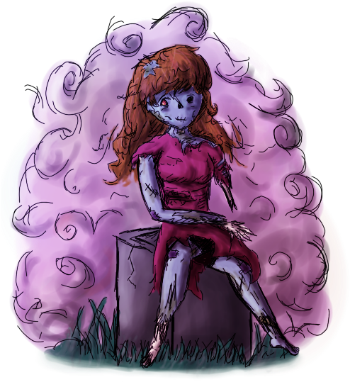 And I Present To You, A Cute Zombie Girl - Cartoon (500x600)