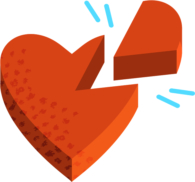 Broken Heart Piece Illustration - Broken Heart Piece Illustration (681x632)