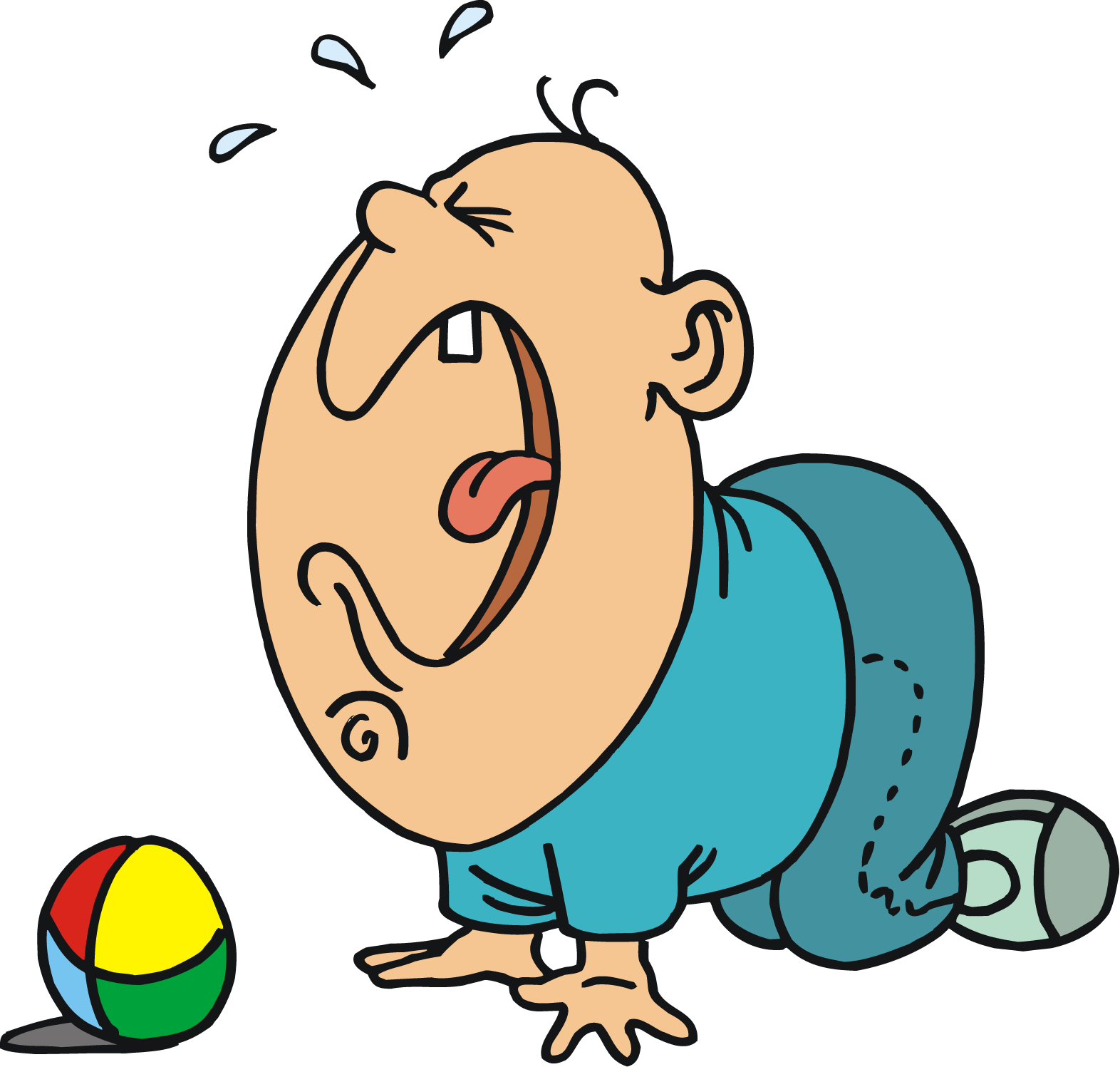 Free Big Cry Baby Cartoon Character Vector Clip Art - Baby Clip Art (1572x1497)