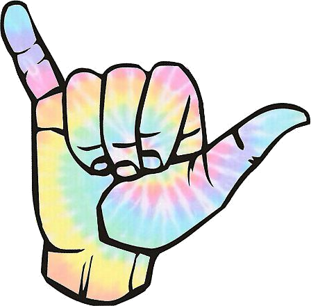 Poppunk Tumblr Cool Bands Sticker Random Tyedye Edgy - Shaka Hand (1024x1006)