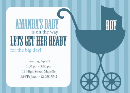 Pram Baby Shower Invitations Astonishing Stroller Baby - Retro Pram Boy Baby Shower Invitations (450x450)