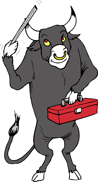 Box, Cartoon, Tool, Bull, Horns, Animal, Tail, With - Toro Con Herramientas (346x640)